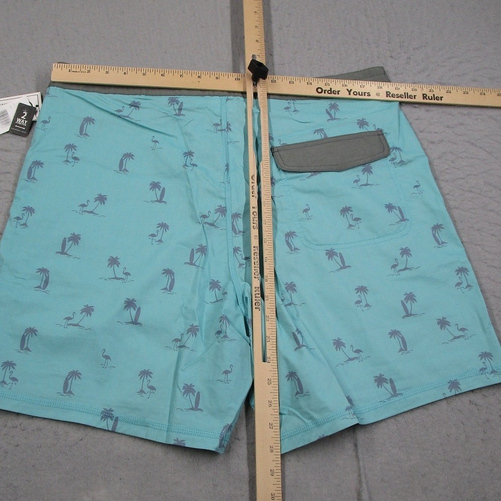 Spyder Surf Mens Aqua Blue Tropical Flamingo Board Shorts Size 34 FIN1090 NEW - Picture 6 of 9